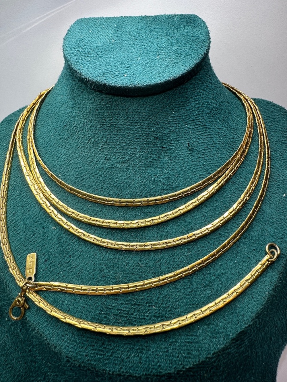 Monet Gold-Tone Textured LONG Chain Necklace 55” - Picture 8 of 10